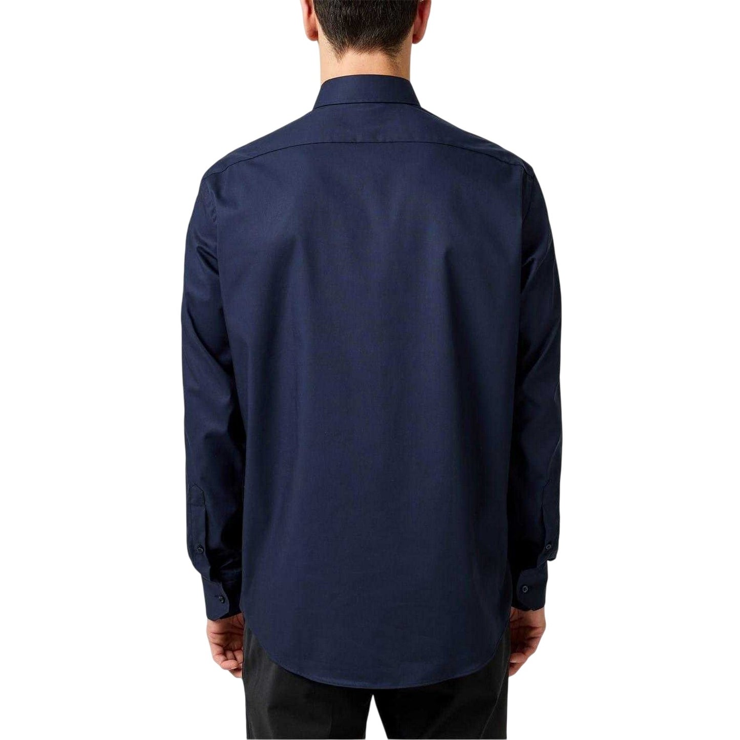 Dark Blue - Back - Boss Mens Joe Kent Collar Long-Sleeved Shirt