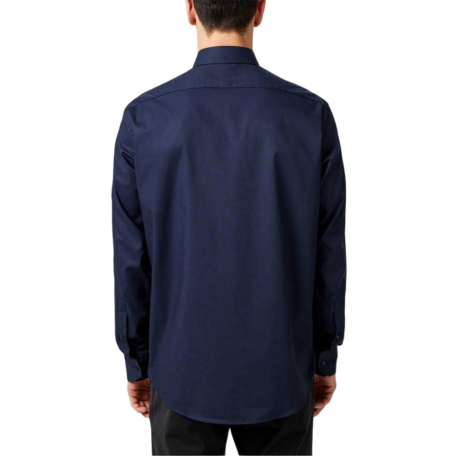 Dark Blue - Back - Boss Mens Joe Kent Collar Long-Sleeved Shirt