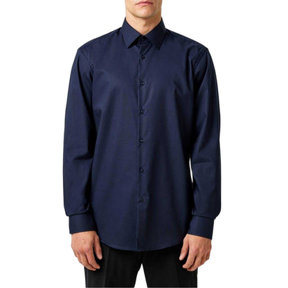 Dark Blue - Lifestyle - Boss Mens Joe Kent Collar Long-Sleeved Shirt