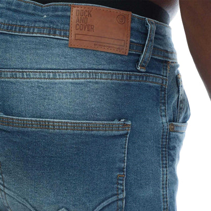Blue - Side - Duck and Cover Mens Doves Slim Jeans