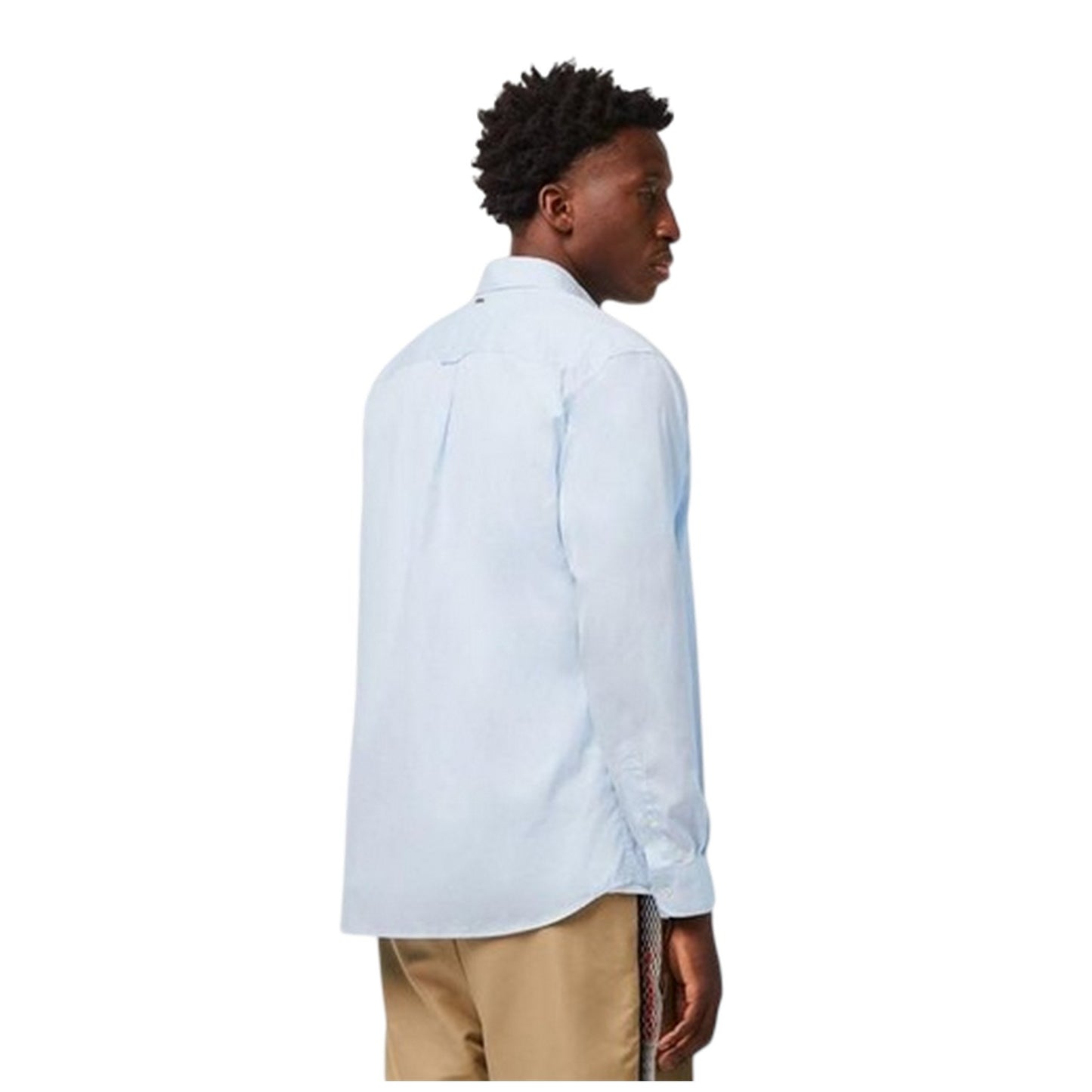 Light Blue - Back - Lacoste Mens Logo Cotton Relaxed Fit Shirt