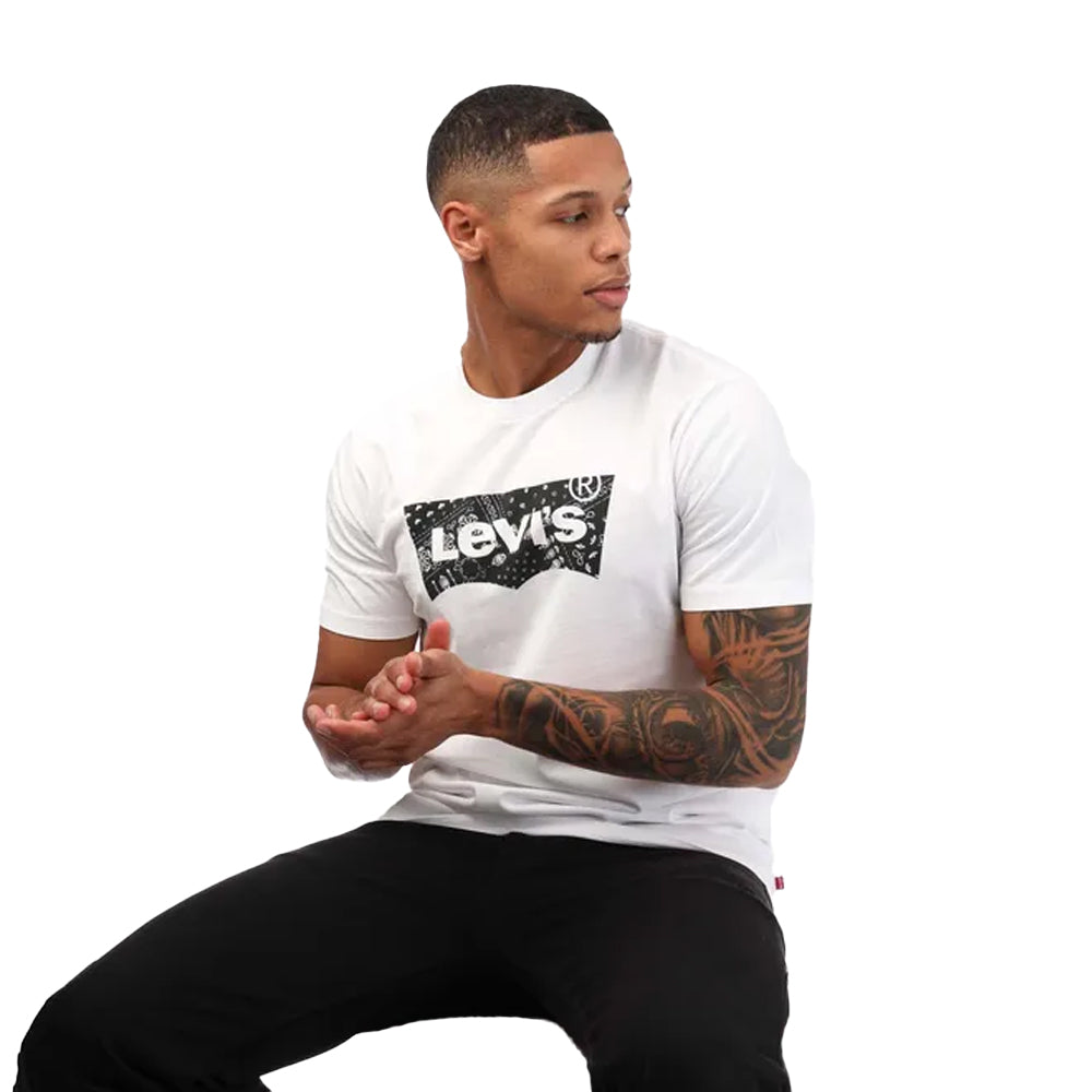 White - Side - Levis Mens Graphic Crew Neck T-Shirt