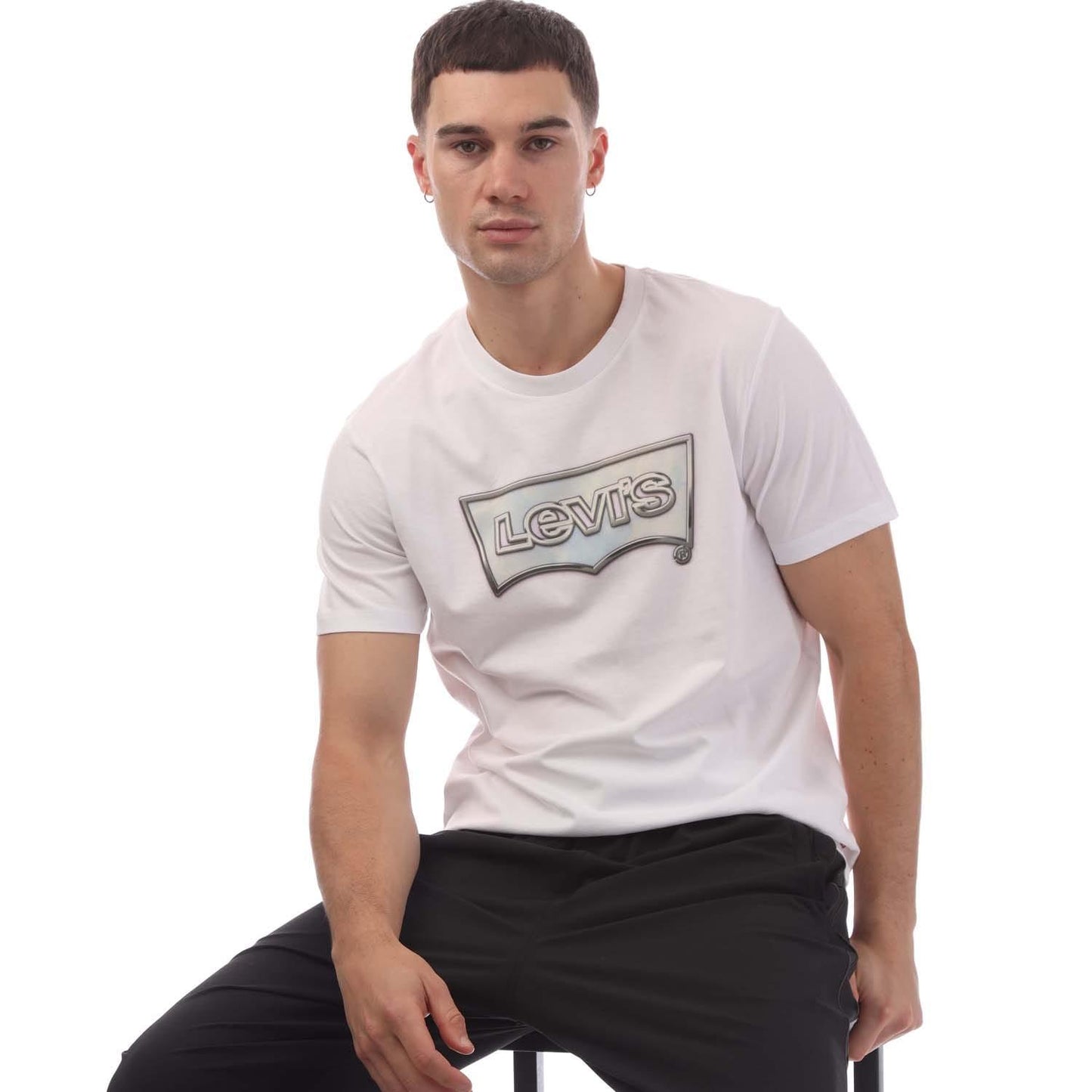 White-Grey - Lifestyle - Levis Mens Graphic Crew Neck T-Shirt
