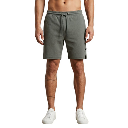 Olive - Back - Duck and Cover Mens Topfield Waffle Casual Shorts