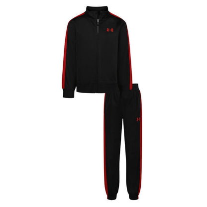 Black-Red - Front - Under Armour Boys Tracksuit