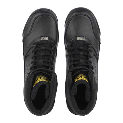 Black - Side - Everlast Mens Pro E 1910 Leather Lace Up Boxing Boots