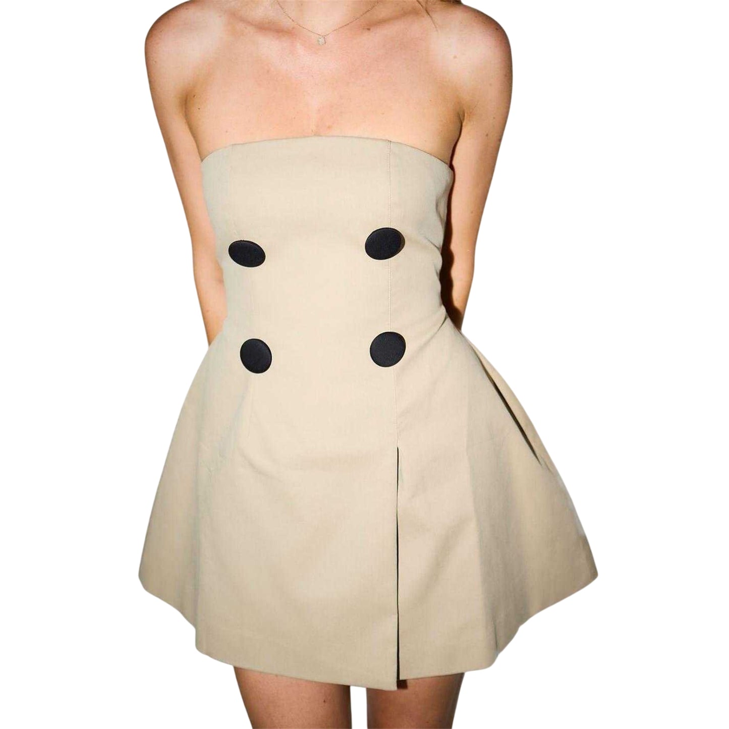 Beige - Back - Odd Muse Womens-Ladies The Ultimate Bandeau Mini Dress