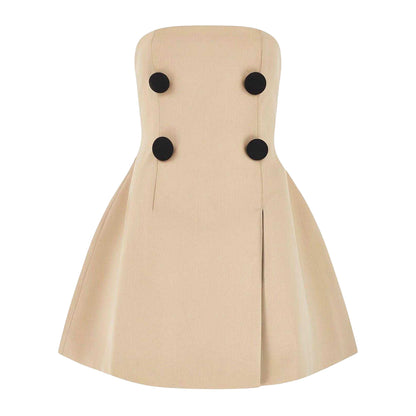 Beige - Front - Odd Muse Womens-Ladies The Ultimate Bandeau Mini Dress