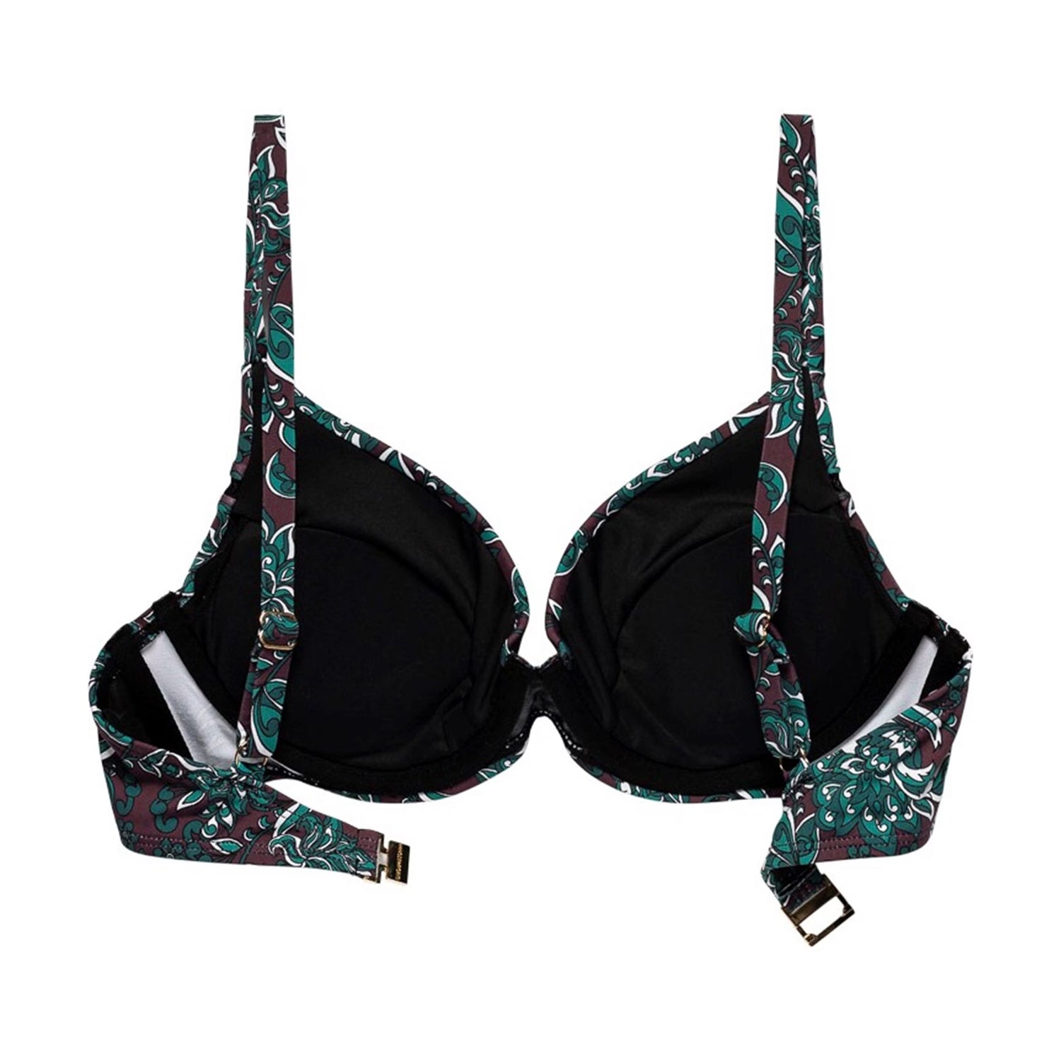 Purple - Back - Panos Emporio Womens-Ladies Floral Bikini Top