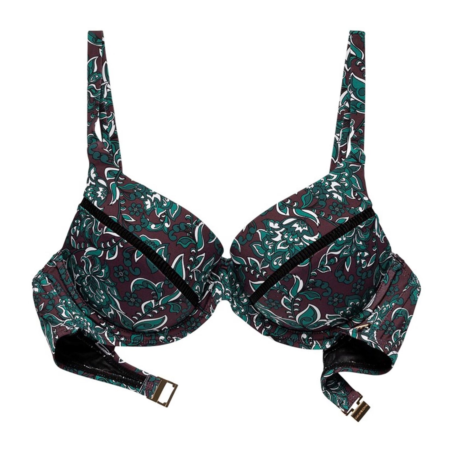 Purple - Front - Panos Emporio Womens-Ladies Floral Bikini Top