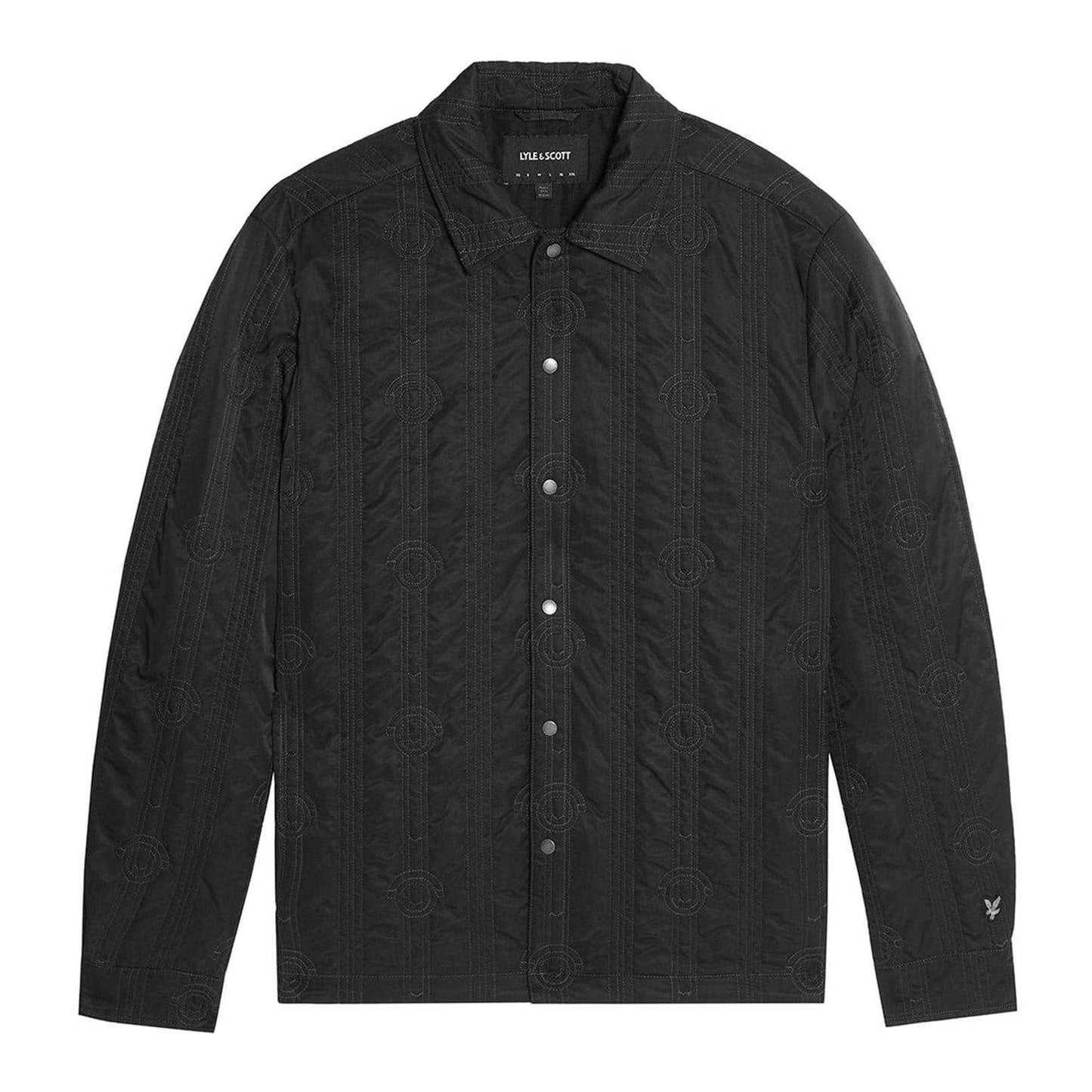 Black Ice - Front - Lyle & Scott Mens Geometric Pattern Regular Overshirt