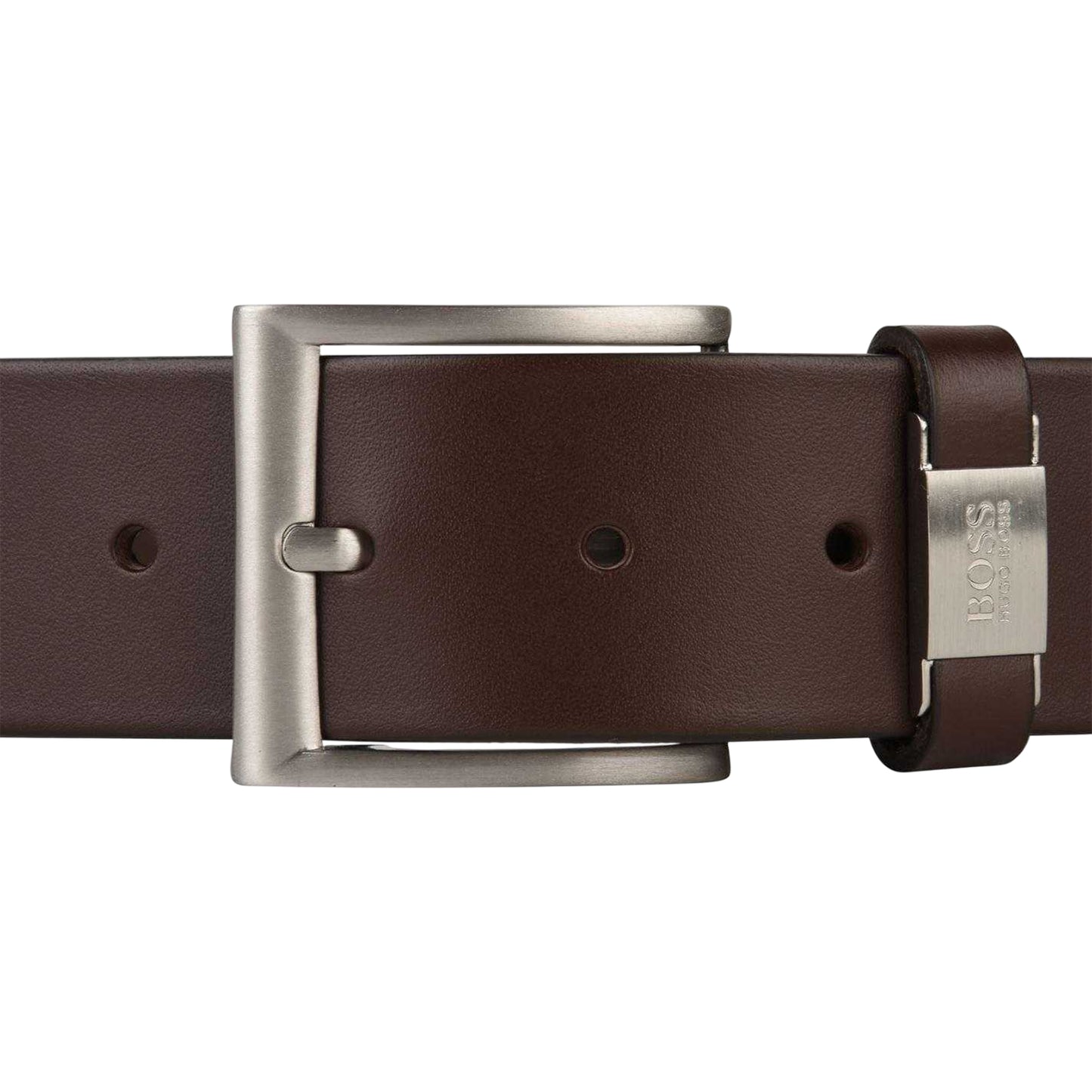 Tan - Front - Boss Connio Leather Belt