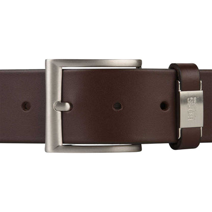 Tan - Front - Boss Connio Leather Belt