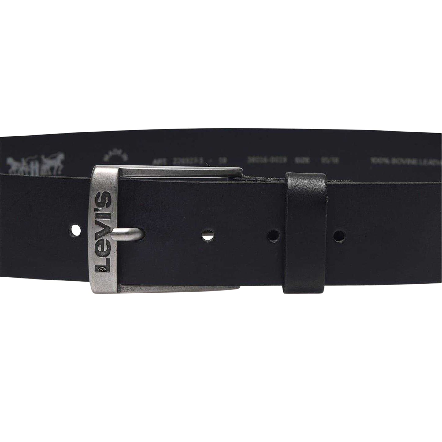 Black - Side - Levis Mens Duncan Leather Belt