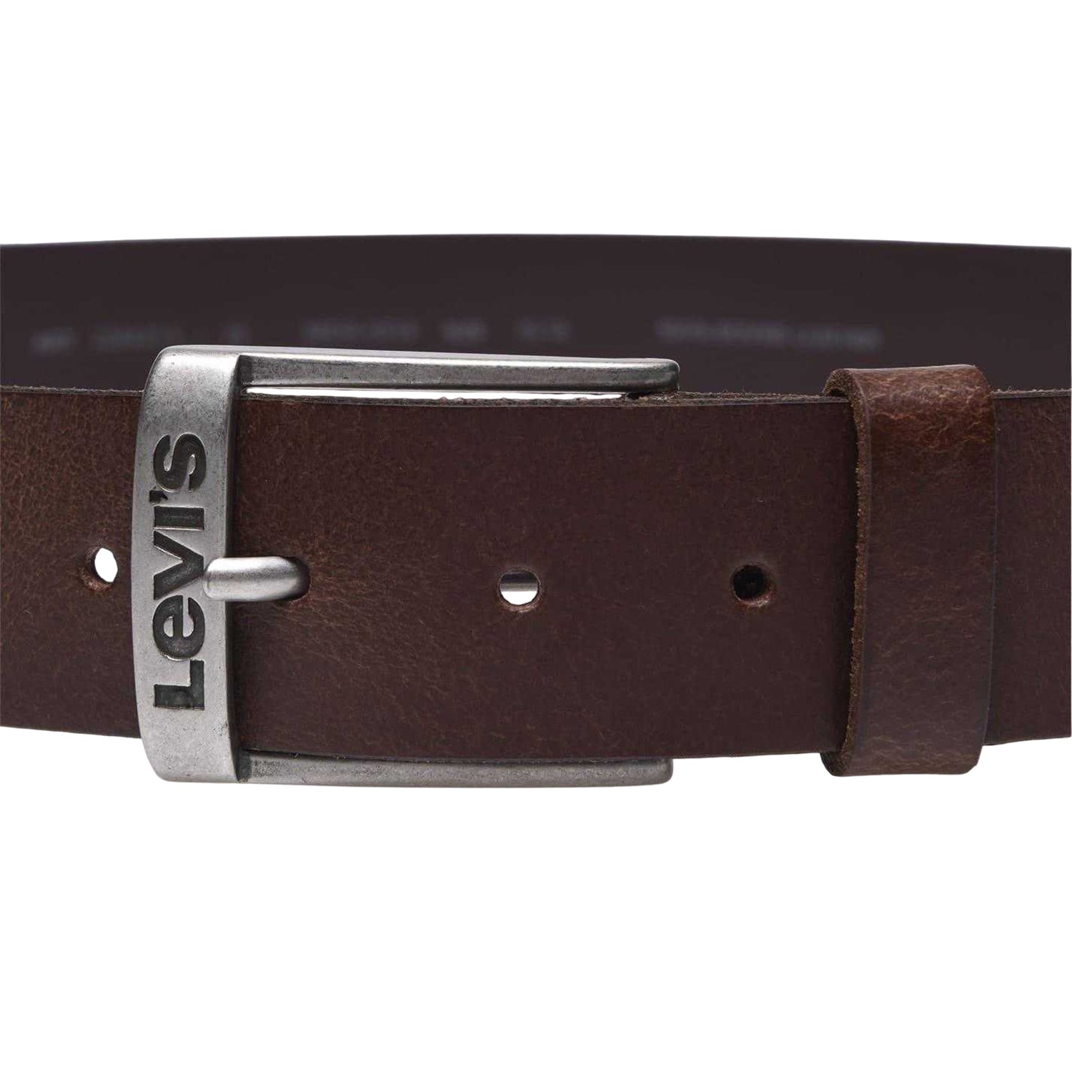 Dark Brown - Side - Levis Mens Duncan Leather Belt