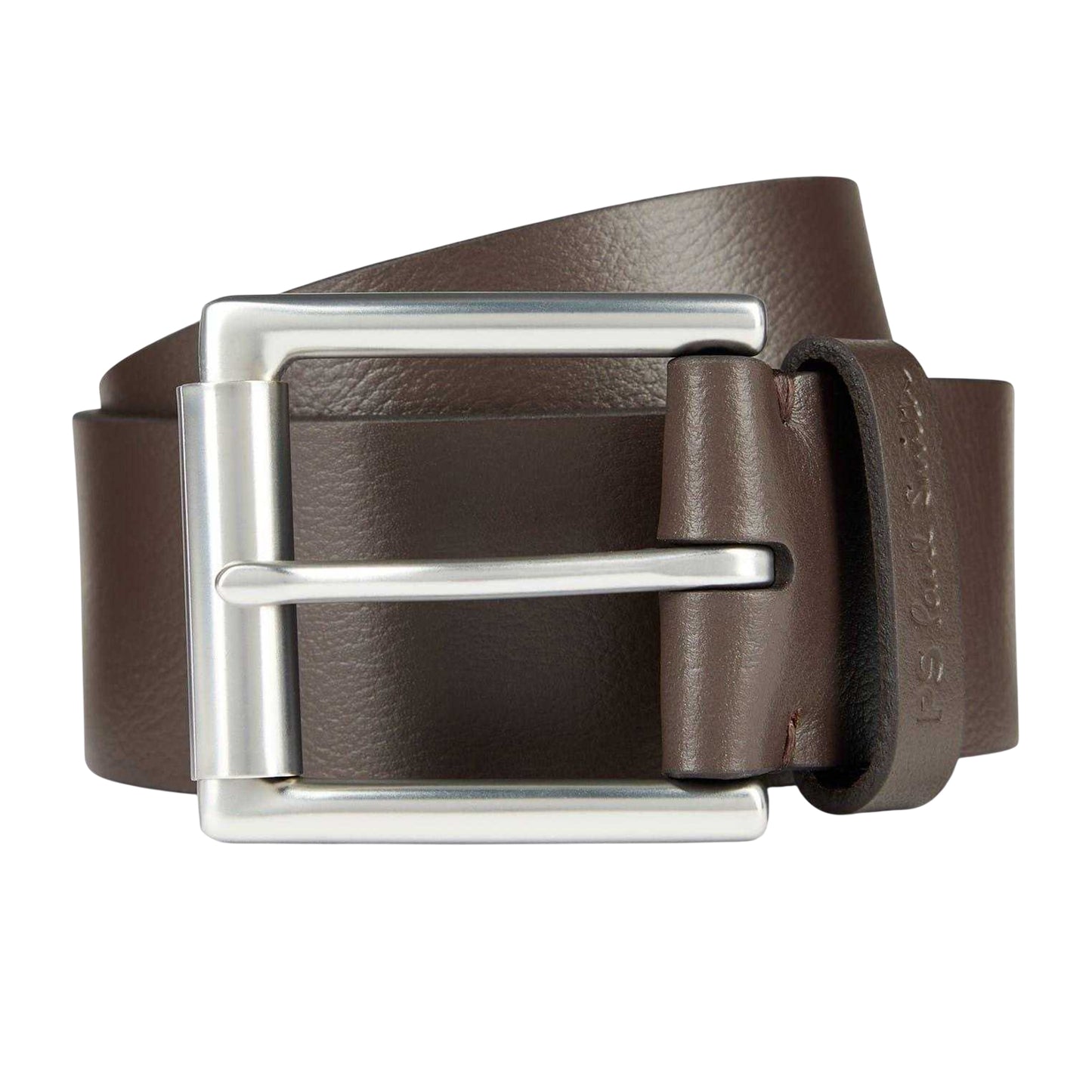 Brown - Back - Paul Smith Mens Keeper Leather Belt