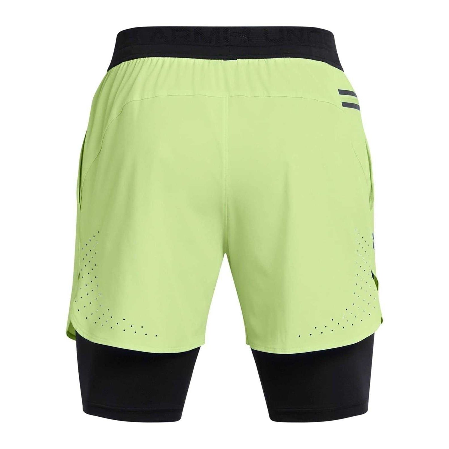 Green - Back - Under Armour Mens Peak Woven 2 in 1 Running Shorts