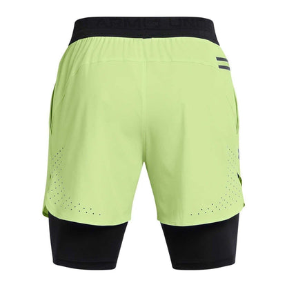 Green - Back - Under Armour Mens Peak Woven 2 in 1 Running Shorts