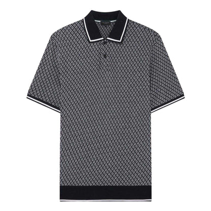 Black - Front - Ted Baker Mens Diamond Knitted Tipped Polo Shirt