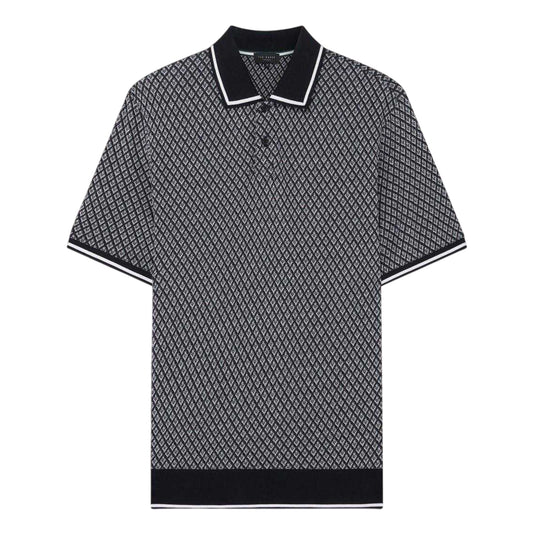 Black - Front - Ted Baker Mens Diamond Knitted Tipped Polo Shirt