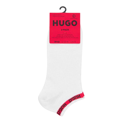White - Side - Hugo Mens Ankle Socks (Pack of 2)