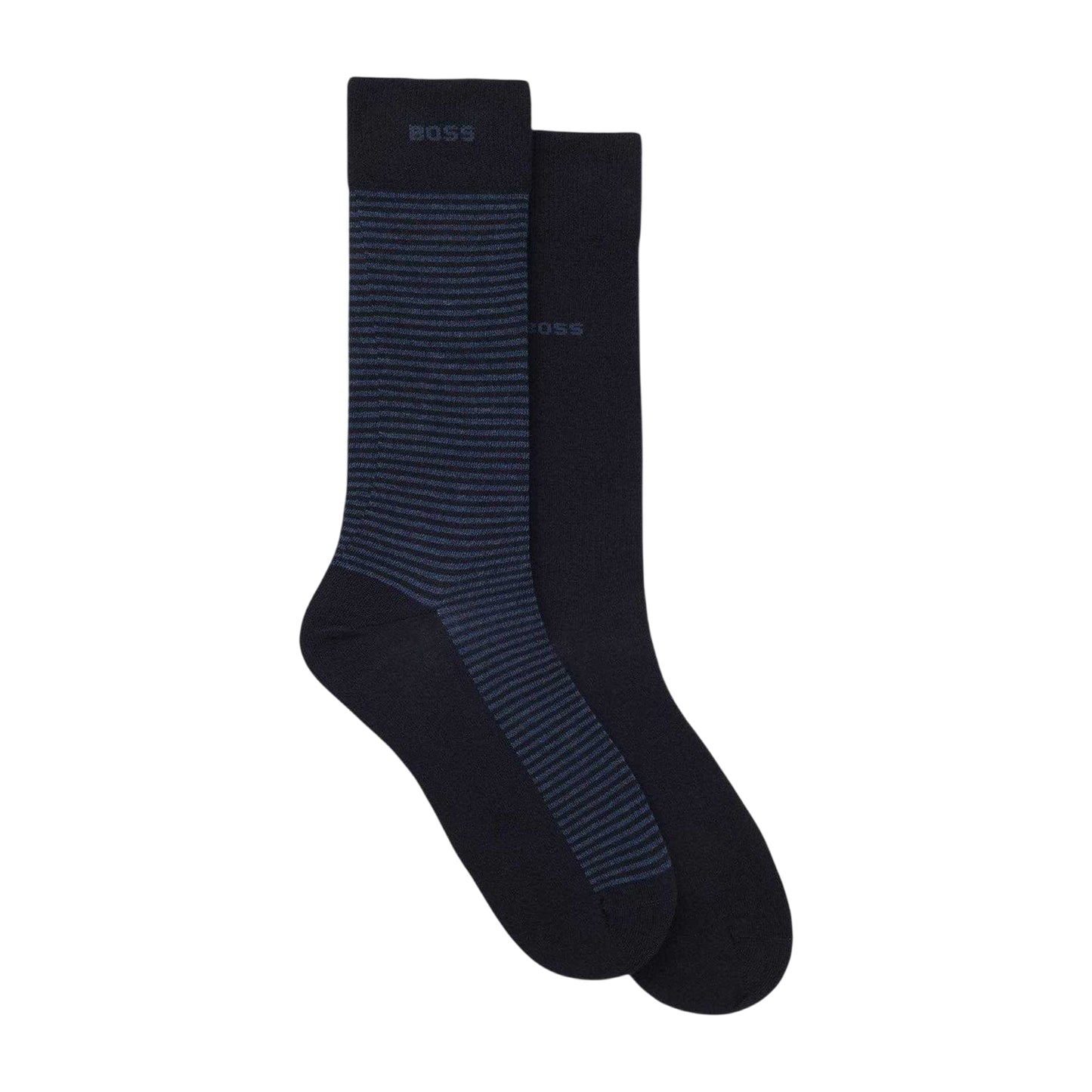 Dark Blue Stripe - Back - Boss Mens Socks (Pack of 2)