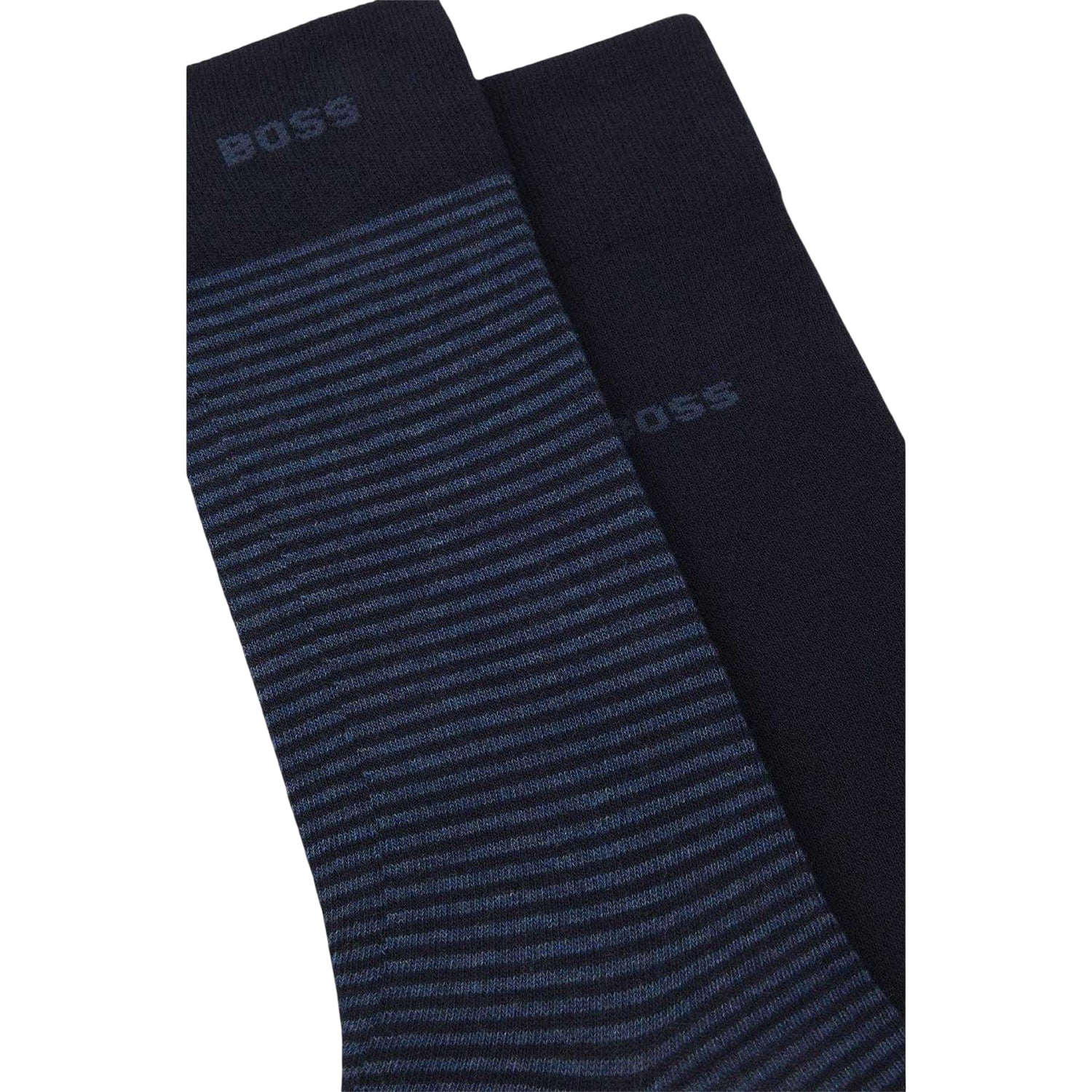Dark Blue Stripe - Side - Boss Mens Socks (Pack of 2)