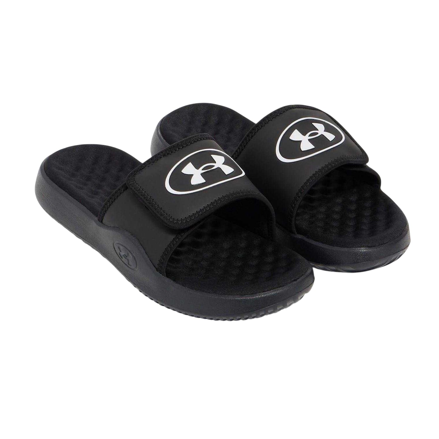 Black - Pack Shot - Under Armour Womens-Ladies Ignite Pro 8 Open Toe Slides