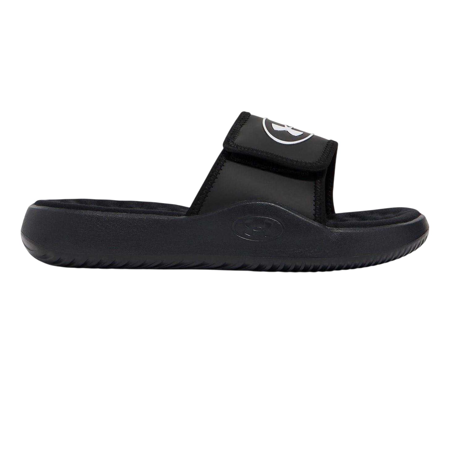 Black - Front - Under Armour Womens-Ladies Ignite Pro 8 Open Toe Slides