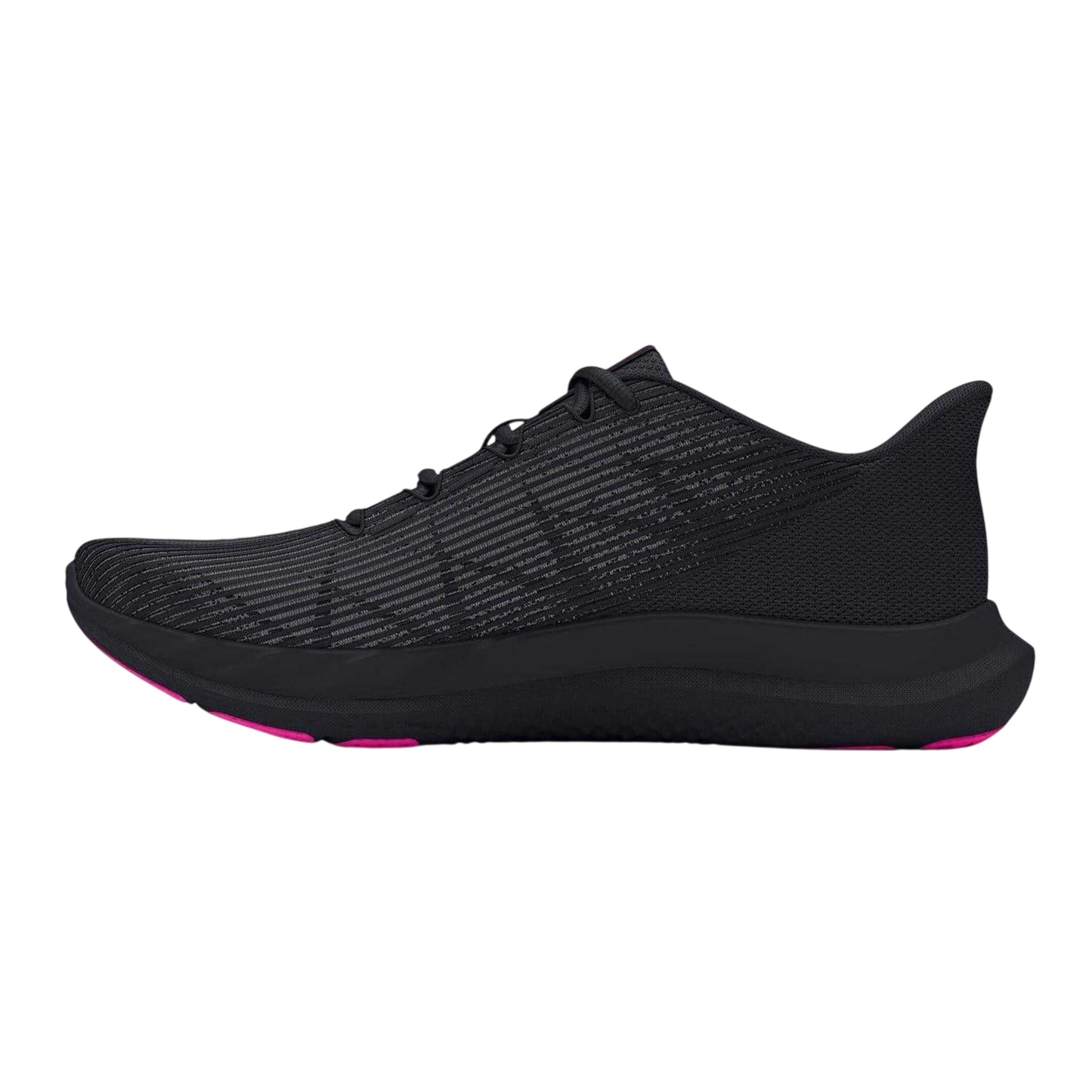 Black-Pink - Back - Under Armour Womens-Ladies Speed Swift Cushioned Running Shoes