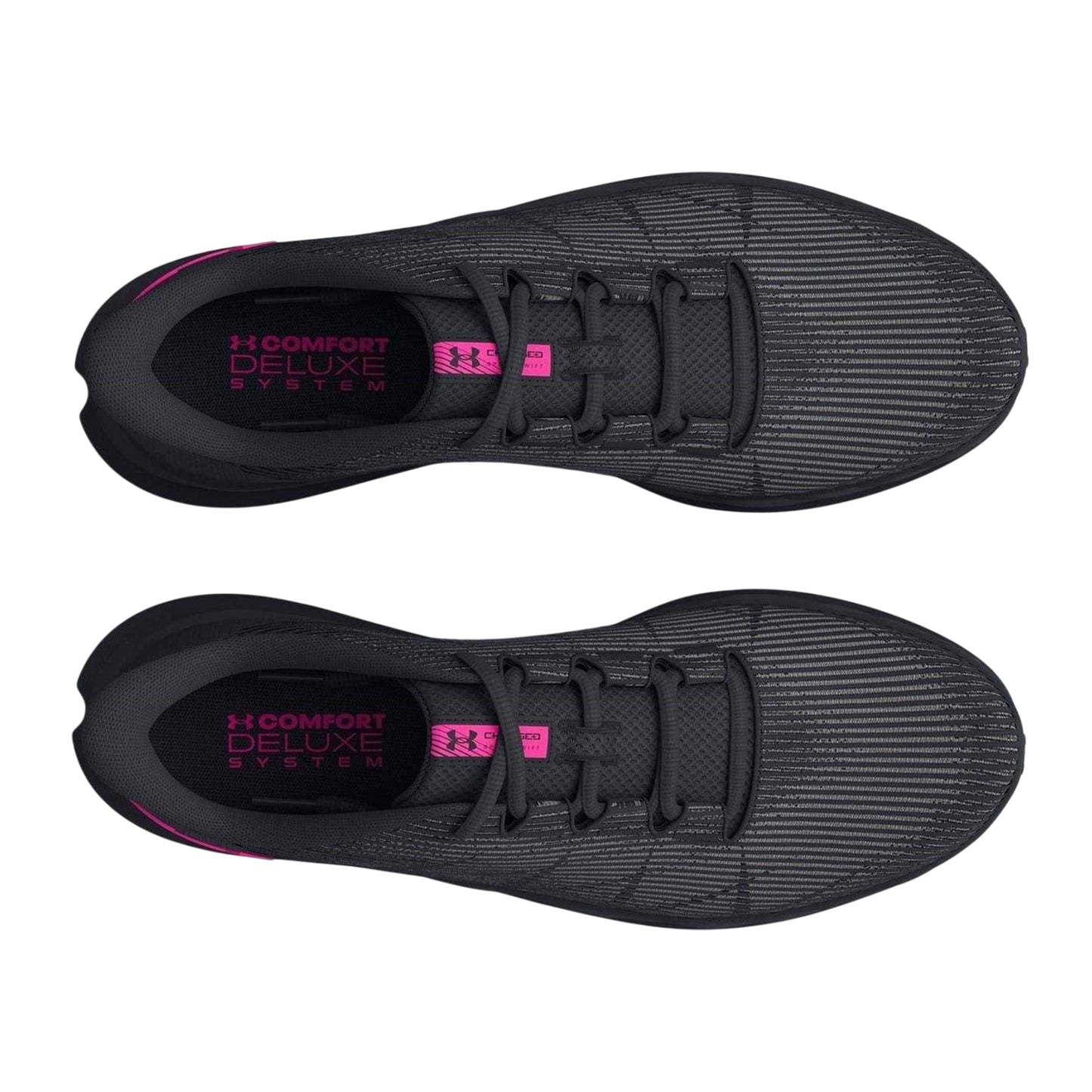 Black-Pink - Side - Under Armour Womens-Ladies Speed Swift Cushioned Running Shoes