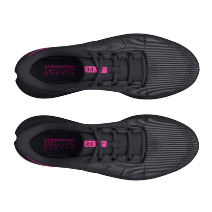 Black-Pink - Side - Under Armour Womens-Ladies Speed Swift Cushioned Running Shoes