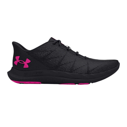 Black-Pink - Front - Under Armour Womens-Ladies Speed Swift Cushioned Running Shoes