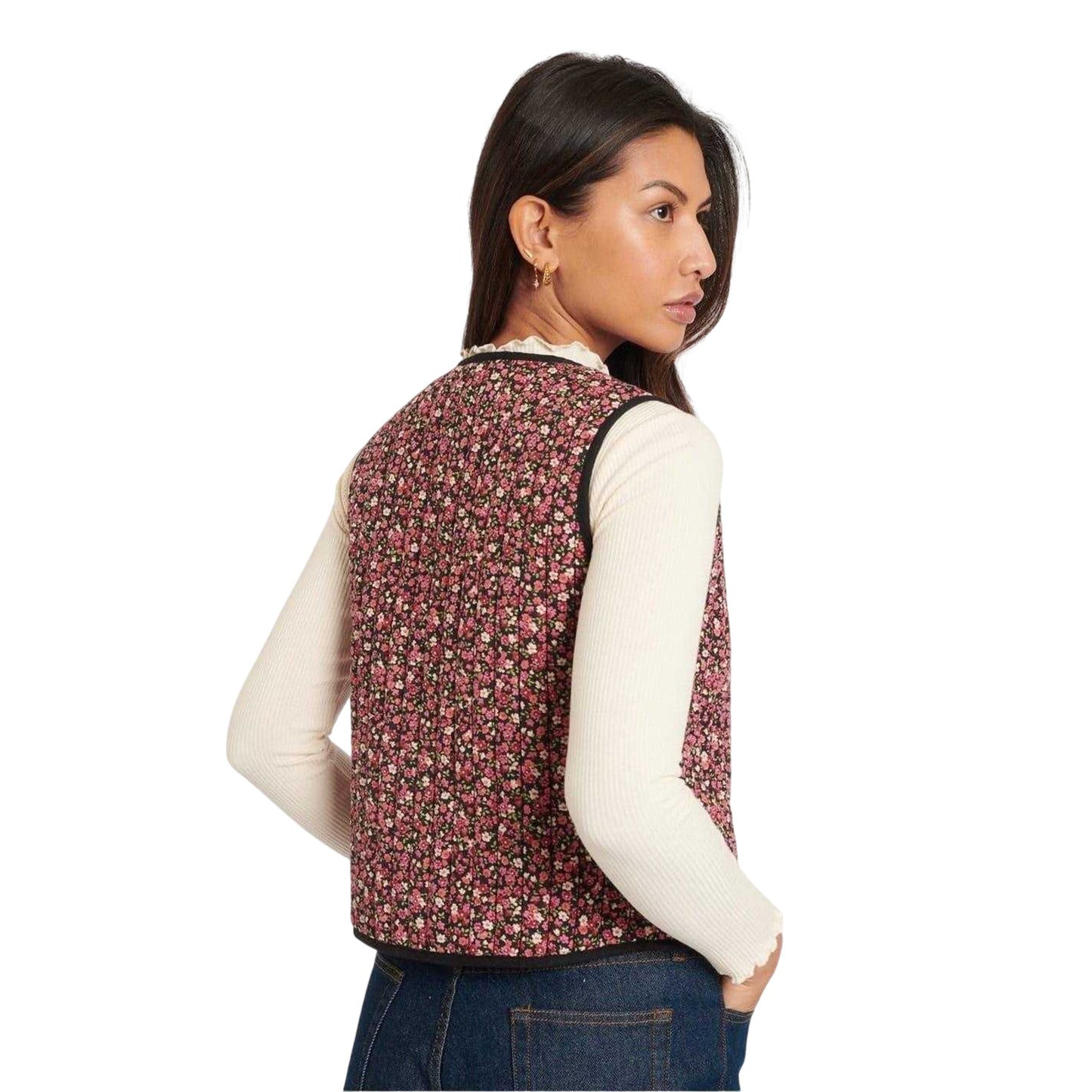 Pink - Back - Nobody´s Child Womens-Ladies Floral Regular Sleeveless Waistcoat
