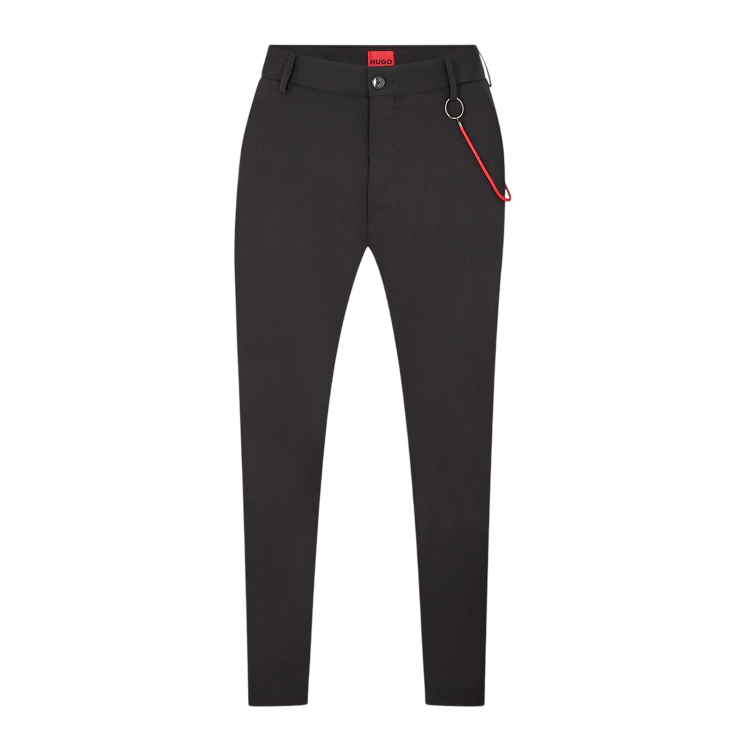 Black - Front - Hugo Mens Gason Chain Detail Slim Chinos