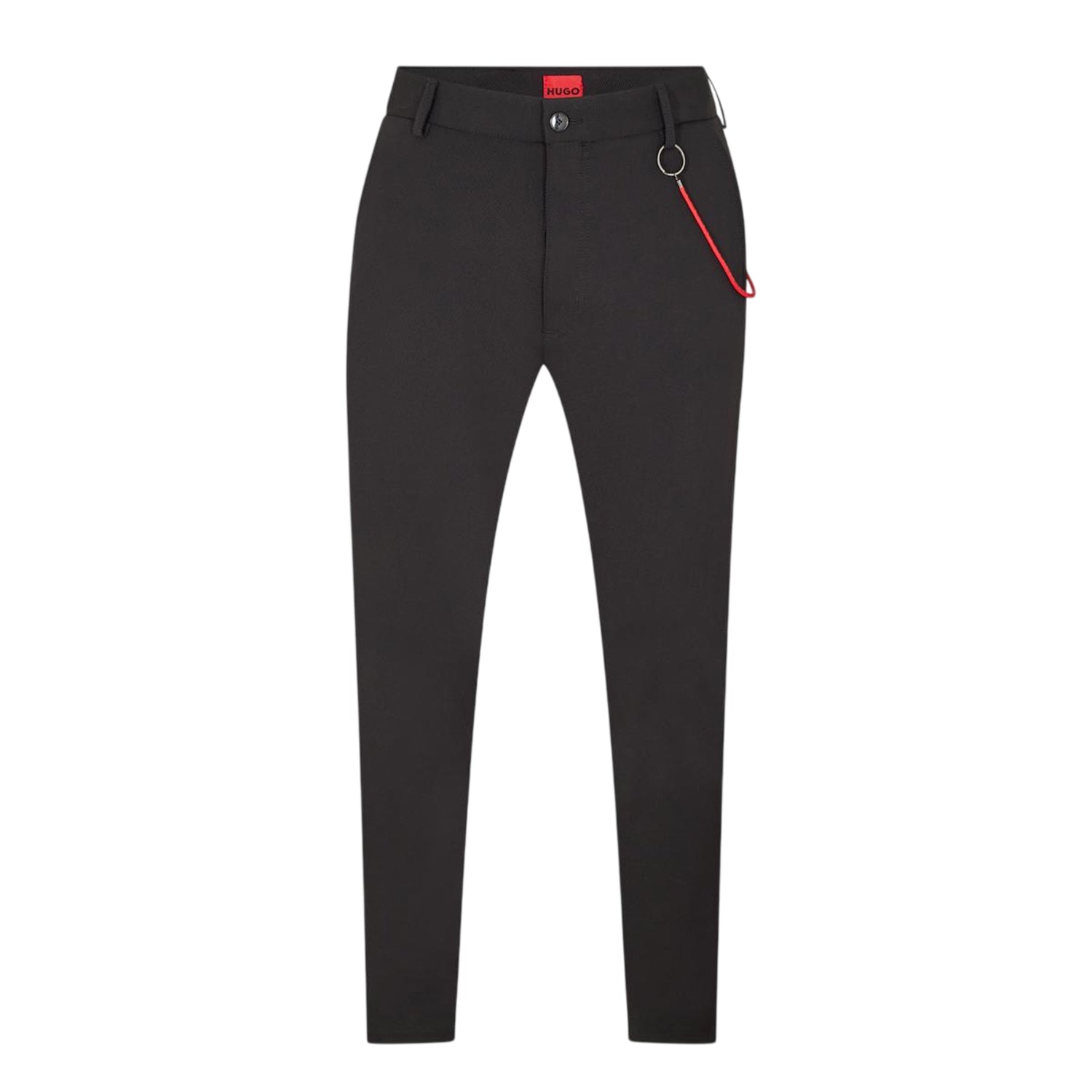 Black - Front - Hugo Mens Gason Chain Detail Slim Chinos