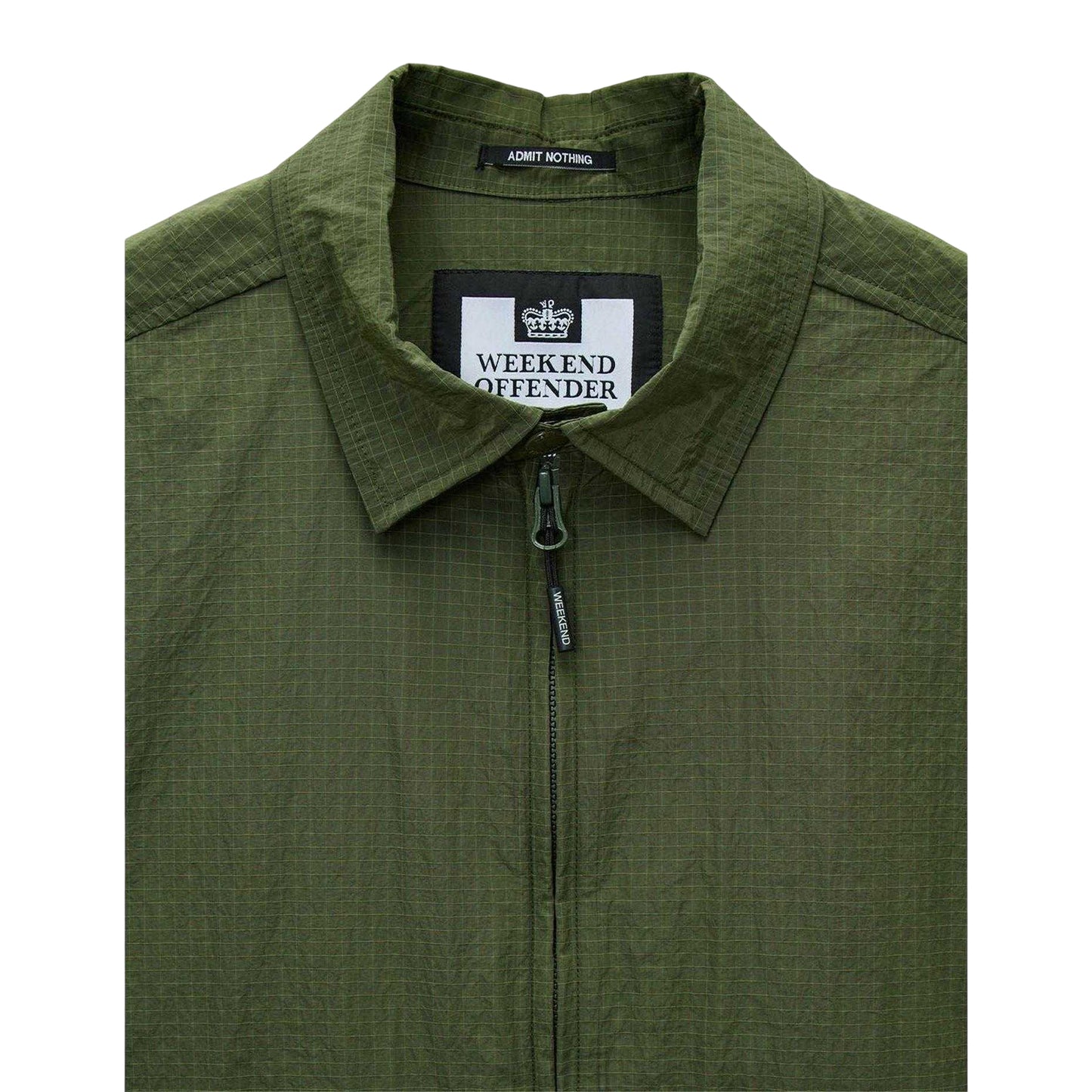 Green - Side - Weekend Offender Mens Nylon Overshirt
