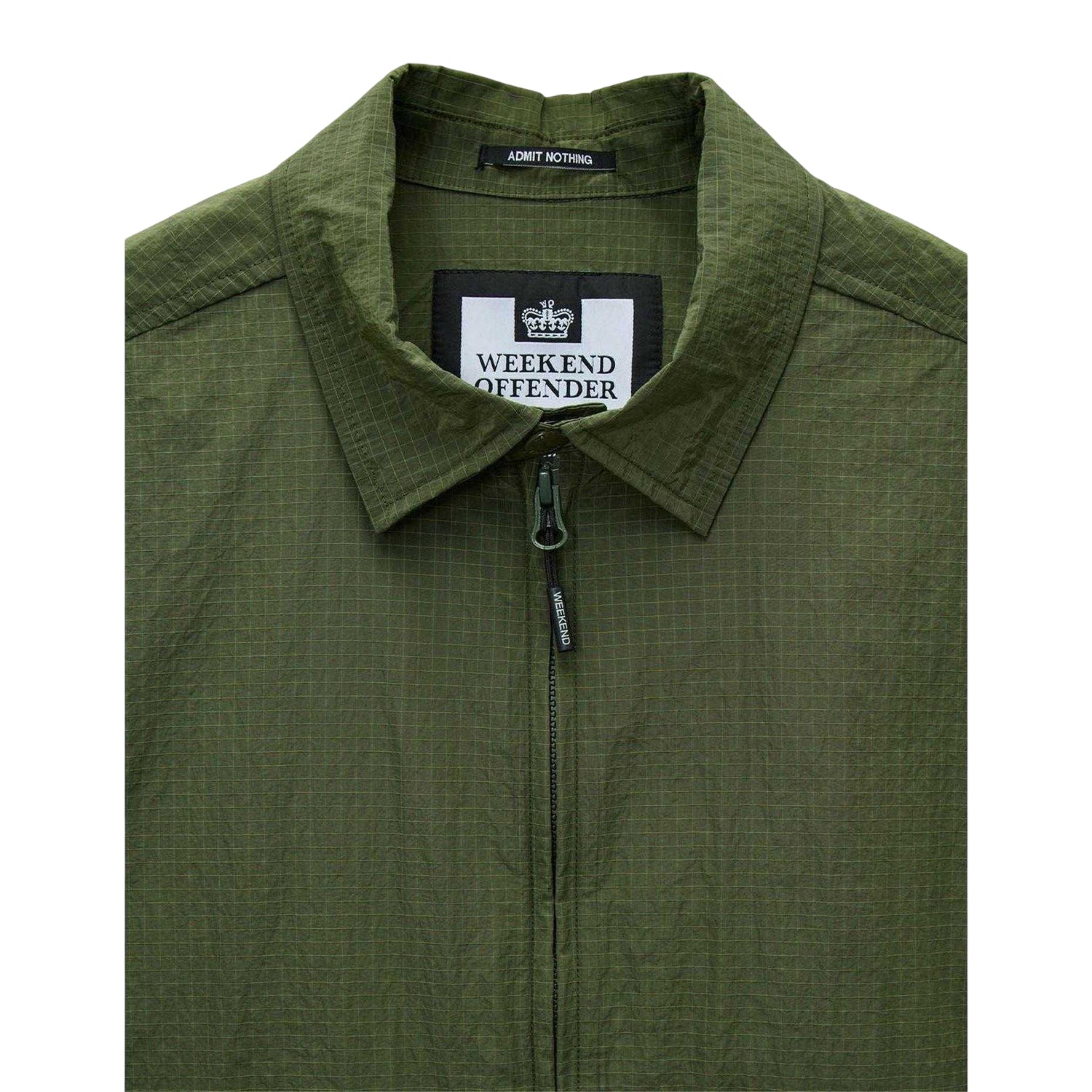 Green - Side - Weekend Offender Mens Nylon Overshirt