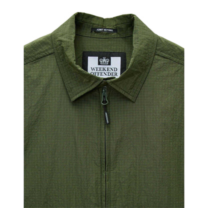 Green - Side - Weekend Offender Mens Nylon Overshirt