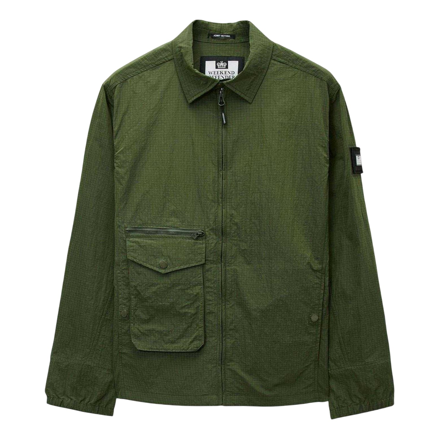 Green - Front - Weekend Offender Mens Nylon Overshirt