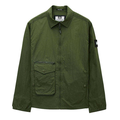 Green - Front - Weekend Offender Mens Nylon Overshirt