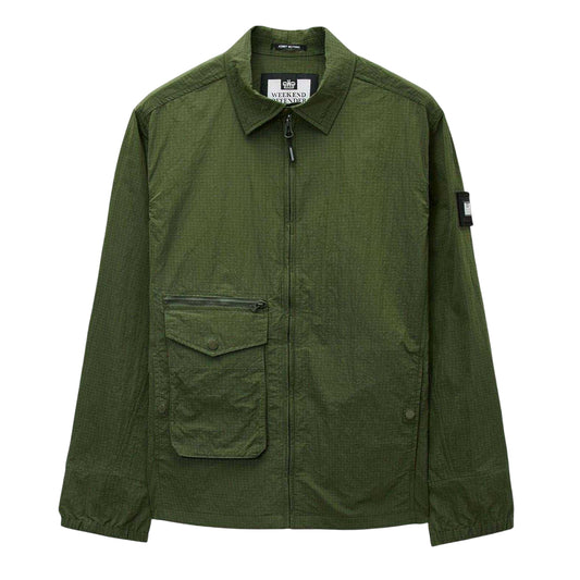 Green - Front - Weekend Offender Mens Nylon Overshirt