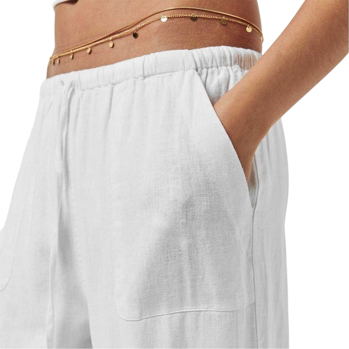 White - Side - Nobody´s Child Womens-Ladies Lightweight Wide Leg Trousers