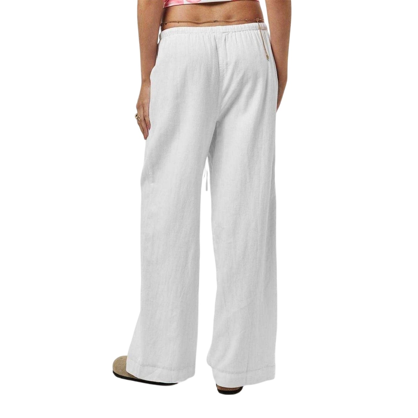 White - Pack Shot - Nobody´s Child Womens-Ladies Lightweight Wide Leg Trousers