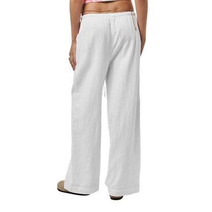 White - Pack Shot - Nobody´s Child Womens-Ladies Lightweight Wide Leg Trousers