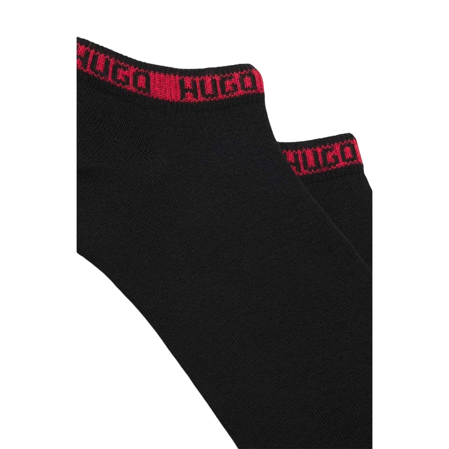 Black - Side - Hugo Mens Cotton Blend Ankle Socks (Pack of 2)