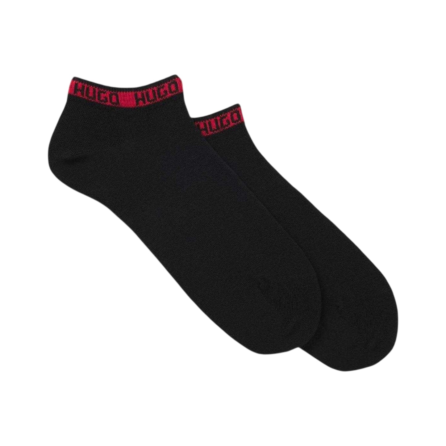 Black - Front - Hugo Mens Cotton Blend Ankle Socks (Pack of 2)
