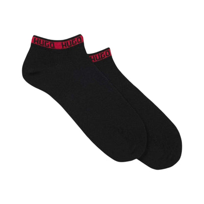 Black - Front - Hugo Mens Cotton Blend Ankle Socks (Pack of 2)