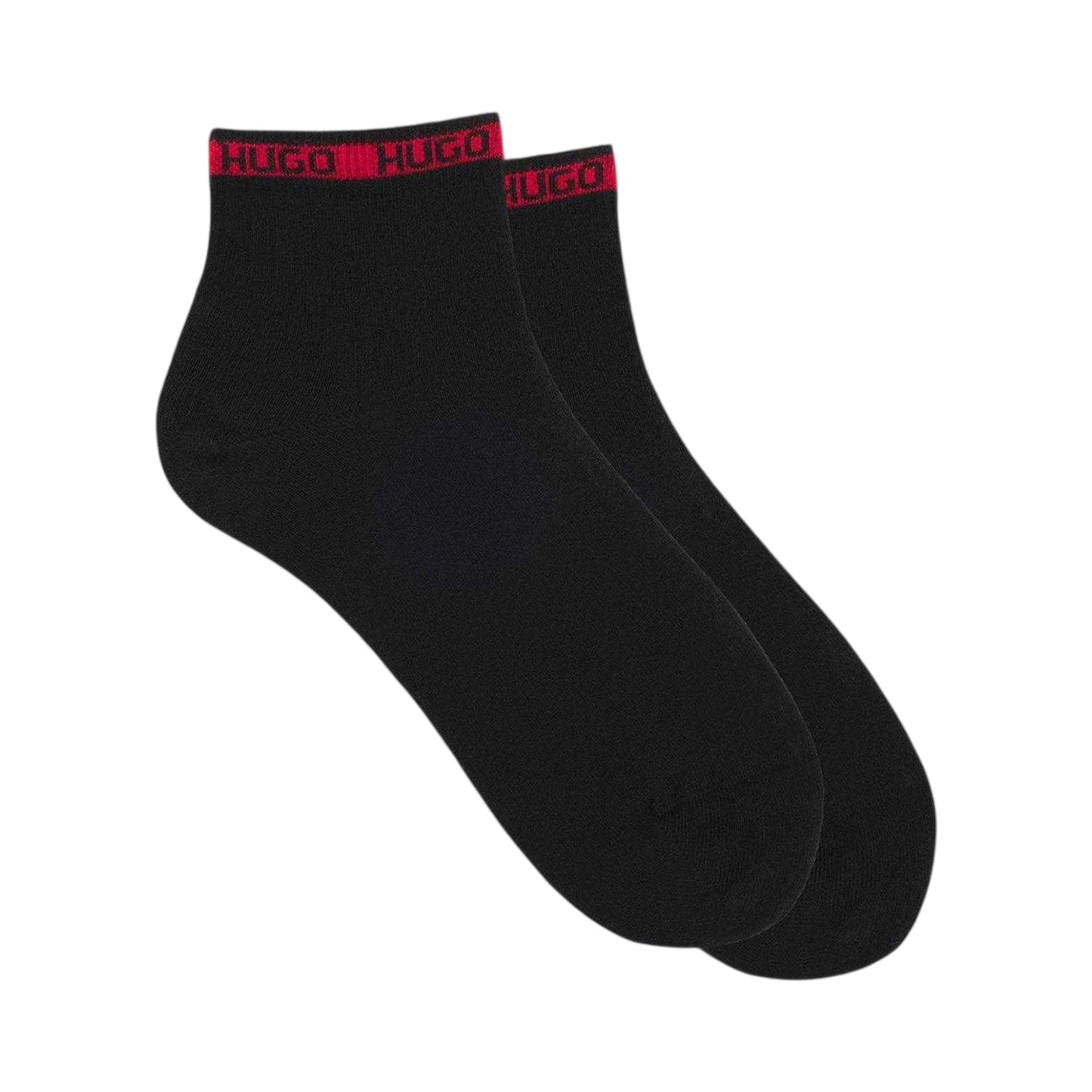 Black - Front - Hugo Mens Cotton Blend Ankle Socks (Pack of 2)
