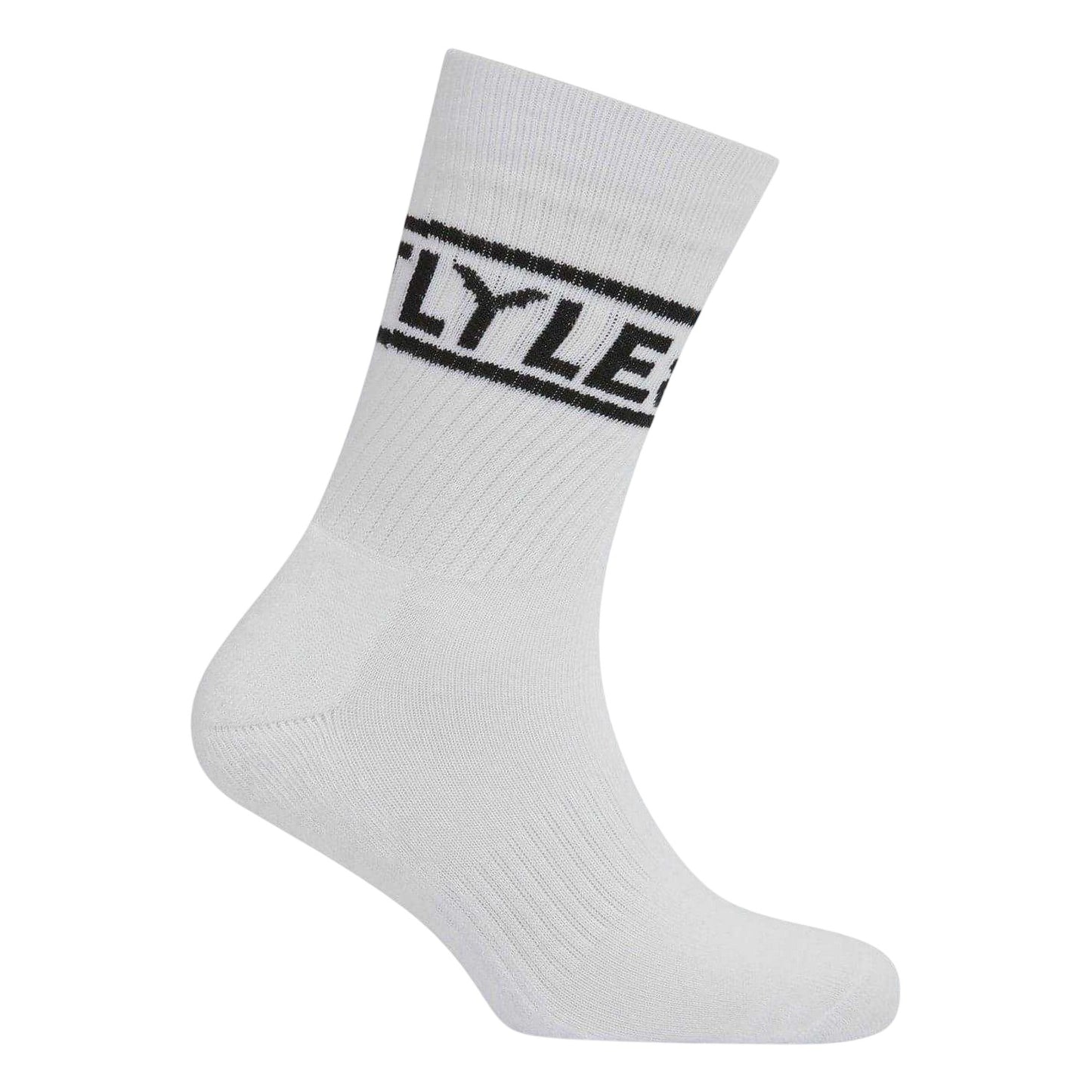White - Back - Lyle & Scott Mens Lettering Crew Socks (Pack of 3)